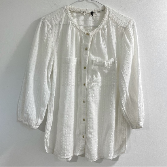 Anthropologie Akemi Kim Swiss Dot Peasant Top S